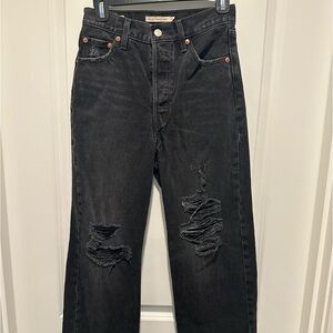 Levi’s rib cage straight ankle, black, size 26